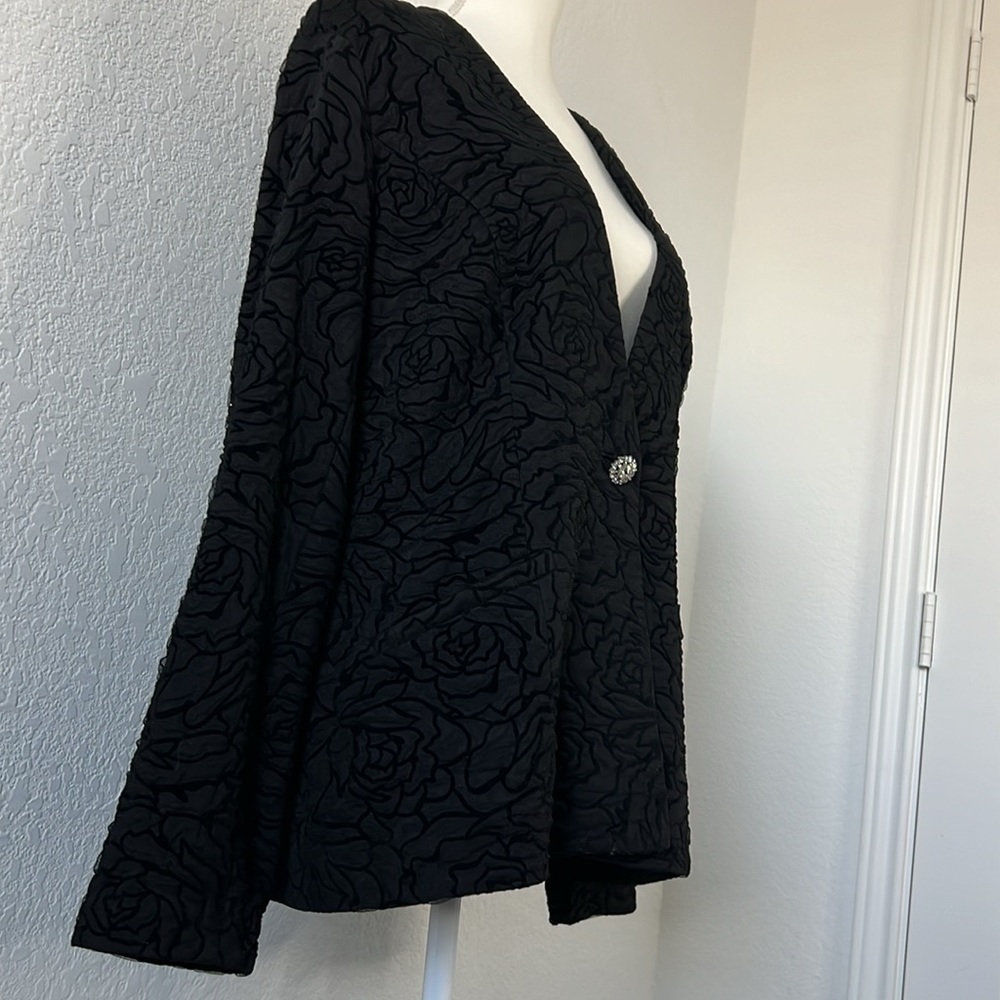 NWT Antthony Design Originals Black Floral Jacket - Picture 8 of 12